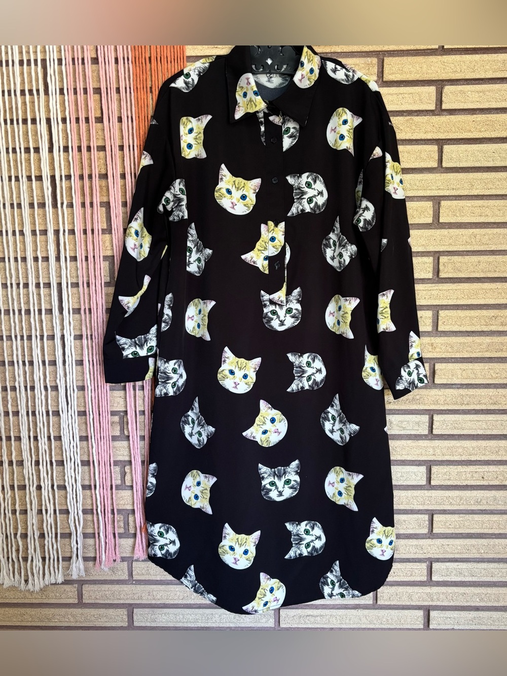 Cat Shirtdress - Size Med - 6 - 8 - Cat Tunic - Cat Lover - Unisex - Midi Dress